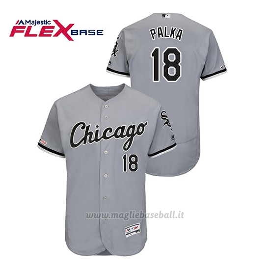 Maglia Baseball Uomo Chicago White Sox Daniel Palka 150th Aniversario Patch Flex Base Grigio